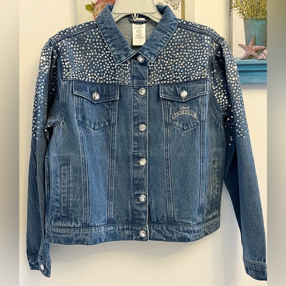 Disney Parks 2025 Cinderella 75th Anniversary Denim Jean Jacket Sequin - Picture 3 of 6